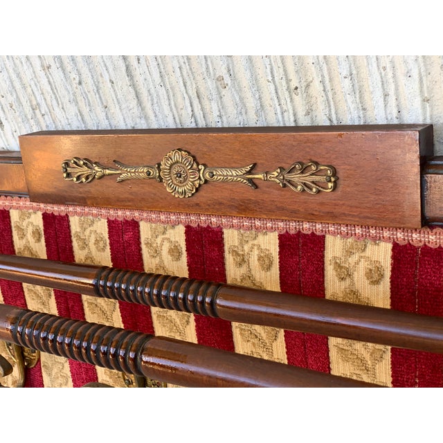 1950s 1950s Italian Design Midcentury Brass and Velvet Wall Coat Rack For Sale - Image 5 of 10