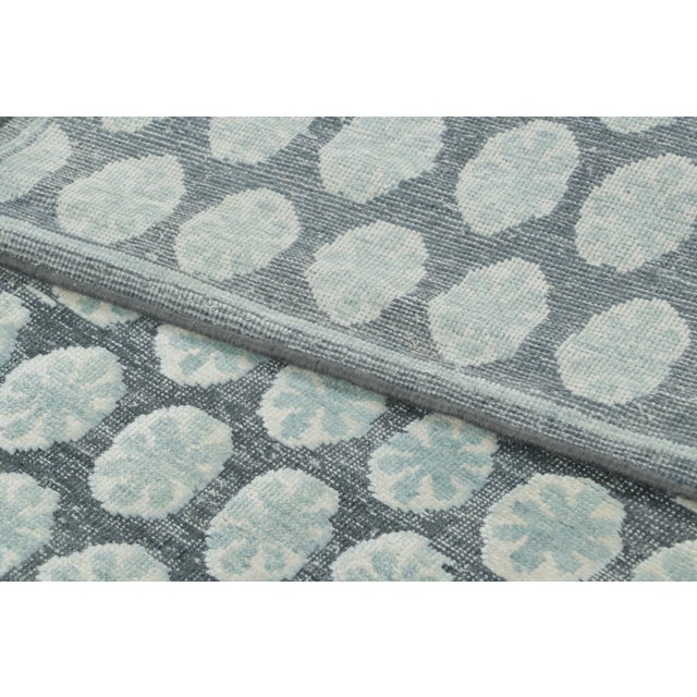 Contemporary Block Print Floral Natural Silk Runner by Rug & Kilim, India For Sale In New York - Image 6 of 8