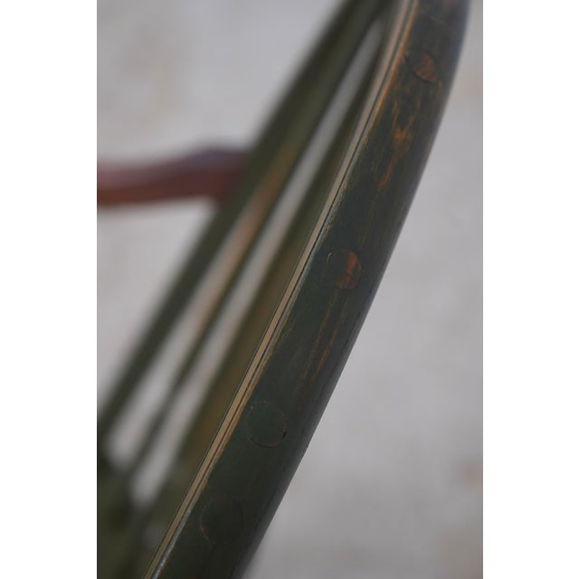 Bench Made Green Painted Loop Back Windsor Armchair For Sale - Image 17 of 18
