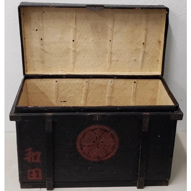 Antique Japanese Woven Bamboo Trunk c.1900 For Sale In San Francisco - Image 6 of 13