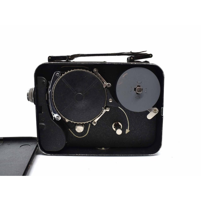 Black Early 20th Century Cine Kodak Eight Model 20 Roll 8mm Film Movie Camera Usa With Original Leather Carrying Case For Sale - Image 8 of 12