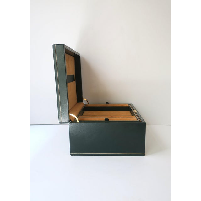 Italian Leather Jewelry Box For Sale - Image 15 of 18