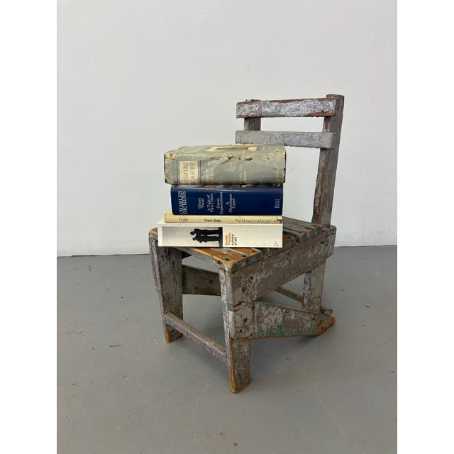 1940s Hand-Built Primitive Painted Chair For Sale - Image 4 of 9