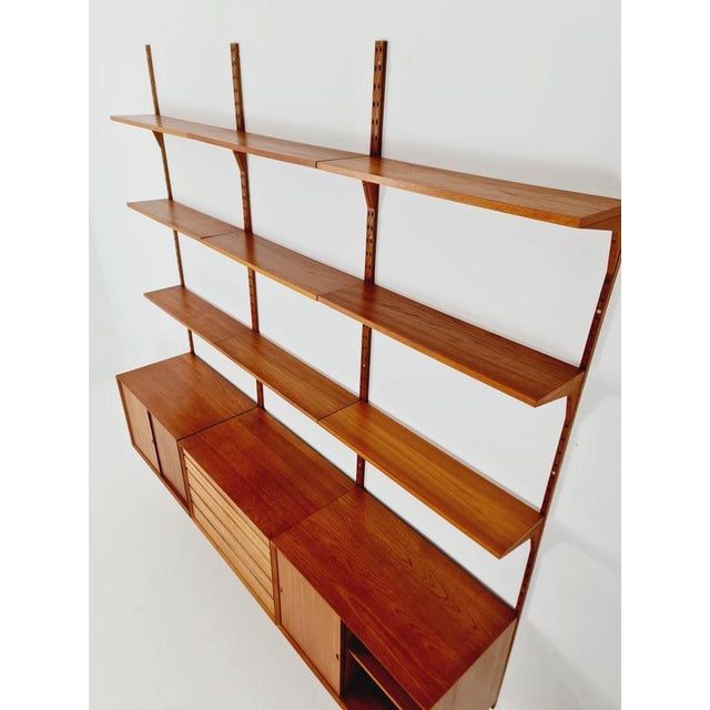 Large Mid-Century Danish Teak Wall Unit with 3 Cabinets by Poul Cadovius for Cado, Denmark, 1960s For Sale - Image 6 of 11