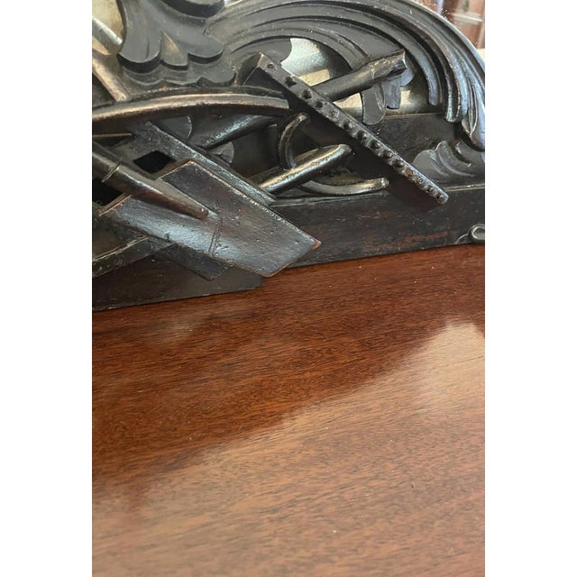 Large Antique Victorian Console Table in Carved Mahogany with Mirror Back For Sale - Image 12 of 18