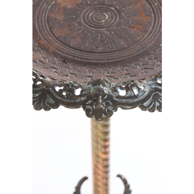 Bradley Hubbard Signed Antique Victorian Bradley & Hubbard Brass Plant Stand For Sale - Image 4 of 8