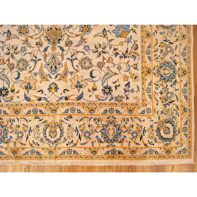 1950 Vintage Persian Kashan Oriental Carpet, in Room size, with Floral Elements For Sale - Image 4 of 9