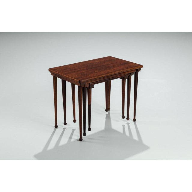 Danish Nesting Tables in Rosewood, 1960, Set of 3 For Sale - Image 10 of 15