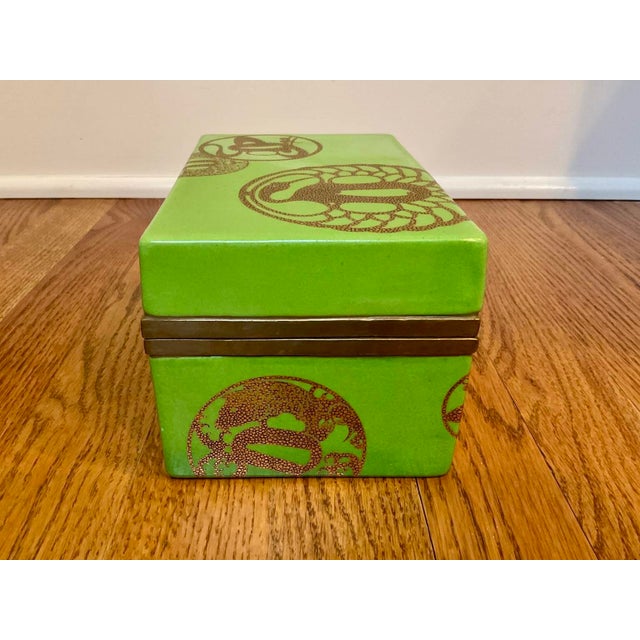 Late 20th Century Vintage Fabienne Jouvin Lidded Porcelain Dresser Box For Sale - Image 5 of 11