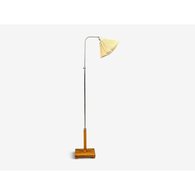 Mid-Century Modern 1930s Swedish Modern, Floor Lamp, Light Wood, Metal For Sale - Image 3 of 15