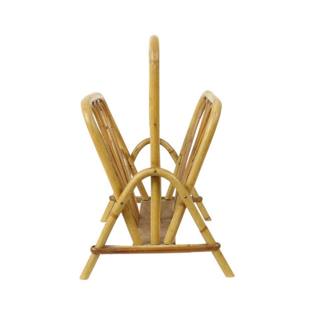 Boho French Rattan Magazine Rack, 1960s For Sale - Image 4 of 17