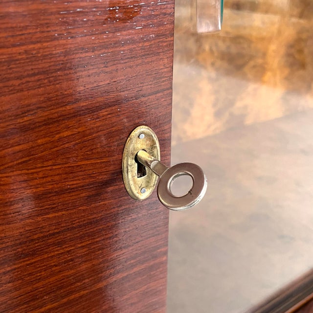 Italian Art Deco Bar Cabinet with Lamp in Wood and Glass, 1930s For Sale - Image 14 of 18