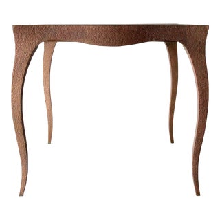 Louise Card Table Metal Clad Over Teakwood Handcrafted in India by Paul Mathieu For Sale