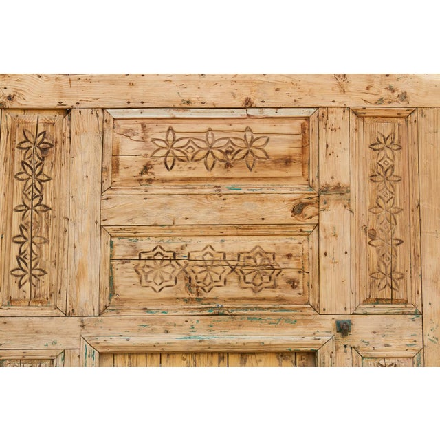 Ancient Carved Star Moroccan Riad Door For Sale - Image 12 of 16