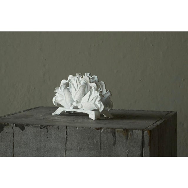 Antique Napkin Holder in White Painted Cast Iron, 1890s For Sale - Image 6 of 13