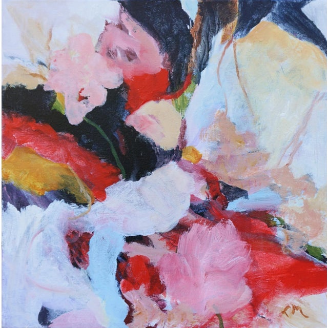 The red Aloe blooms in the artist's garden, which always come out around the holidays, inspired this brightly colored...