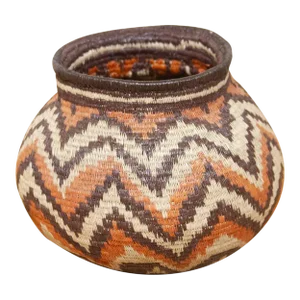 Multicolor Zig Zag Handwoven Embera Basket