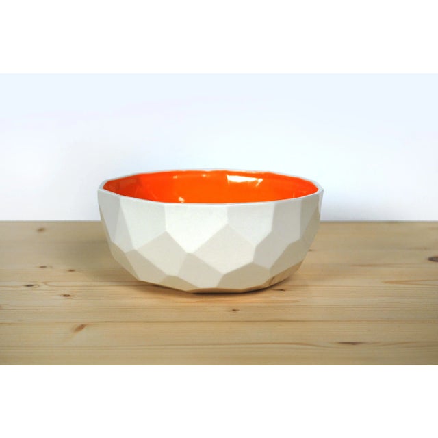 Contemporary Orange Poligon Bowl from Studio Lorier For Sale - Image 3 of 3
