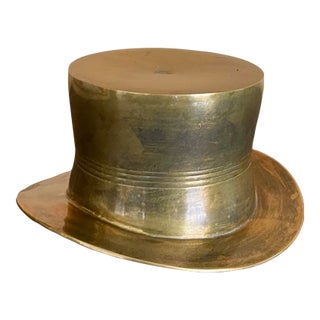 Mid 20th Century Mid-Century Modern Sculptural Brass Top Hat Wine Champagne Coaster For Sale