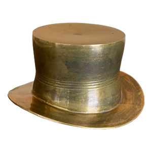 Mid-Century Sculptural Brass Top Hat Wine Champagne Coaster