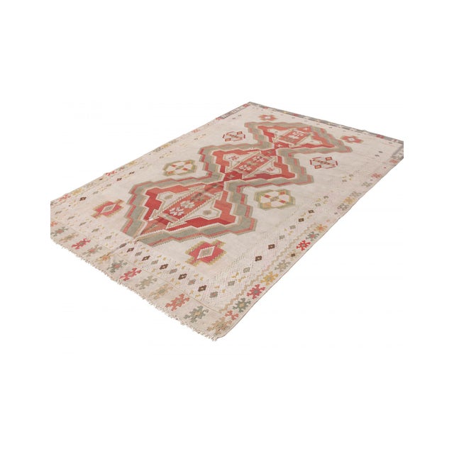 Mid-Century Modern Large Vintage Turkish Kilim Rug - 6`9" X 11`8" For Sale - Image 3 of 6