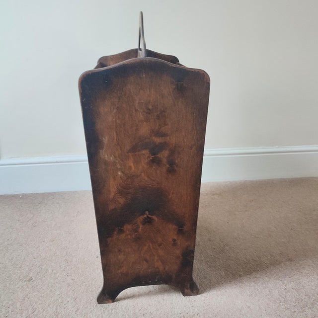 Vintage Double Wooden Magazine Rack by Haxyes, 1920s For Sale - Image 9 of 13