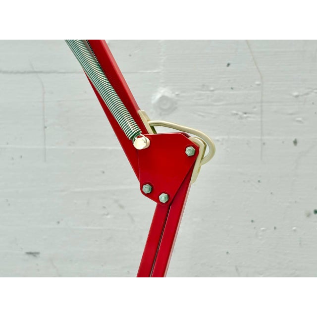 Mid-Century Articulated Desk Lamp in Red, 1970s For Sale - Image 6 of 17