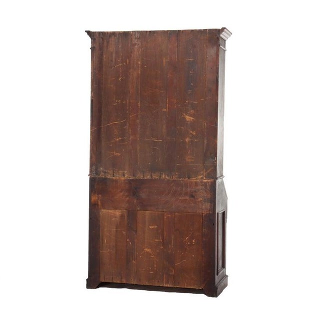 Antique Renaissance Revival Walnut & Burl Secretary Desk C1880 For Sale - Image 11 of 12