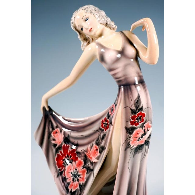 1930s Art Deco Vienna Dancer Dolly by Stephan Dakon for Goldscheider, 1937 For Sale - Image 5 of 7