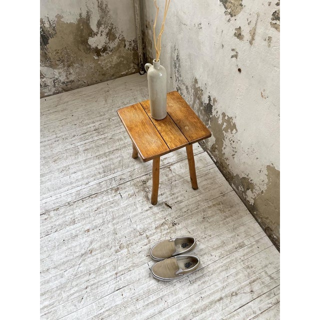 Handcrafted Oak Stool, 1960s For Sale - Image 11 of 18