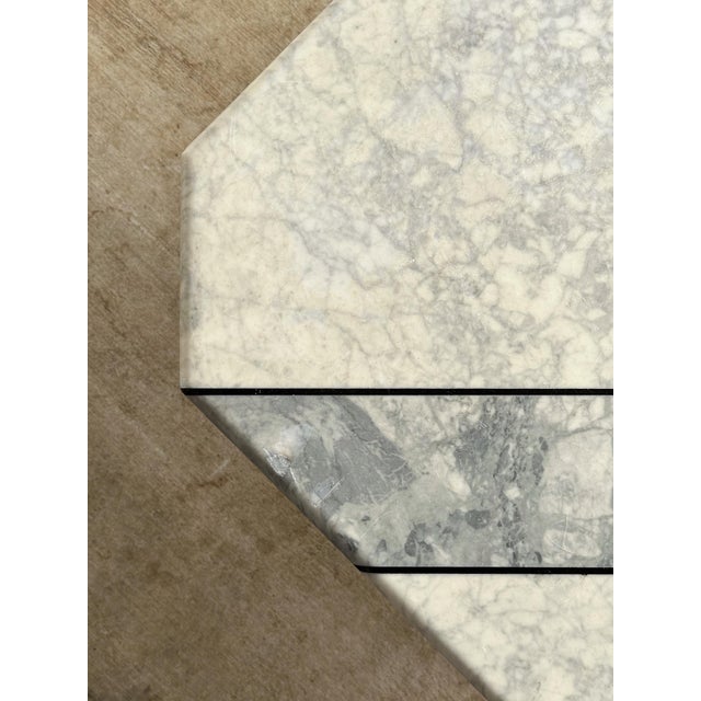 1970s Vintage Italian White Marble Coffee Table For Sale - Image 10 of 17