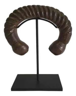 Antique Bronze Twisted African Currency Band on Stand