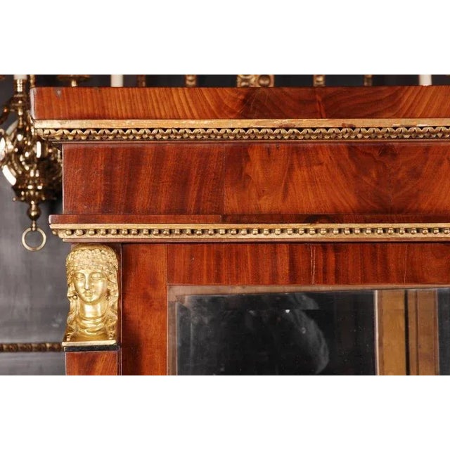 19th Century French Empire Style Mahogany Vitrine For Sale - Image 5 of 11
