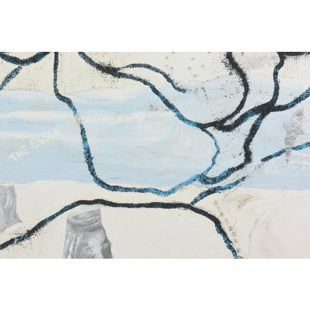 Textile Signed Robert Bery Oil on Canvas Rectangle Painting Titled" Guns and Roses" For Sale - Image 7 of 11