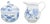 Mid-Century Blue Onion Sugar Bowl and Creamer in Porcelain from Meissen, Set of 2 For Sale