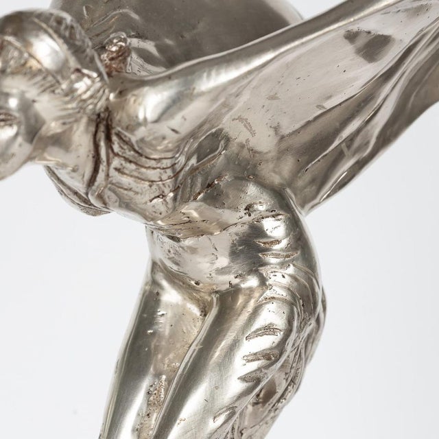 Silver 20th Century Rolls Royce Spirit of Ecstasy Statue For Sale - Image 8 of 15