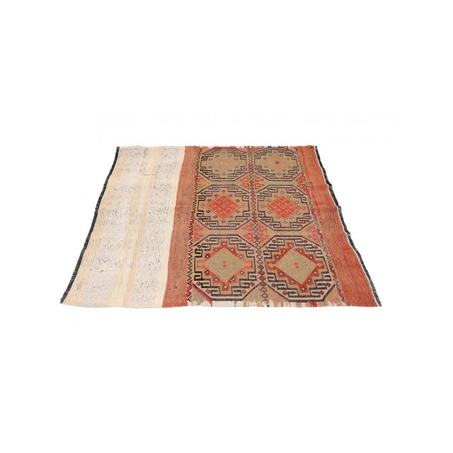 Vintage Decorative Embroidered Kilim Rug - 4`5″ X 4`7″ For Sale - Image 4 of 6