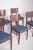Brown Danish Blue Upholstered Dining Chairs, 1950, Set of 6 For Sale - Image 8 of 10