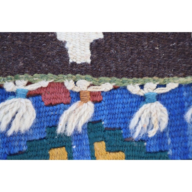 Yellow 1970s Farmhouse Style Hand Knotted Geometric Design Accent Oushak Kilim Rug For Sale - Image 8 of 10