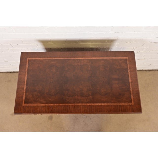 Henredon Georgian Banded Mahogany and Burl Wood Chest of Drawers, Newly Refinished For Sale - Image 12 of 17