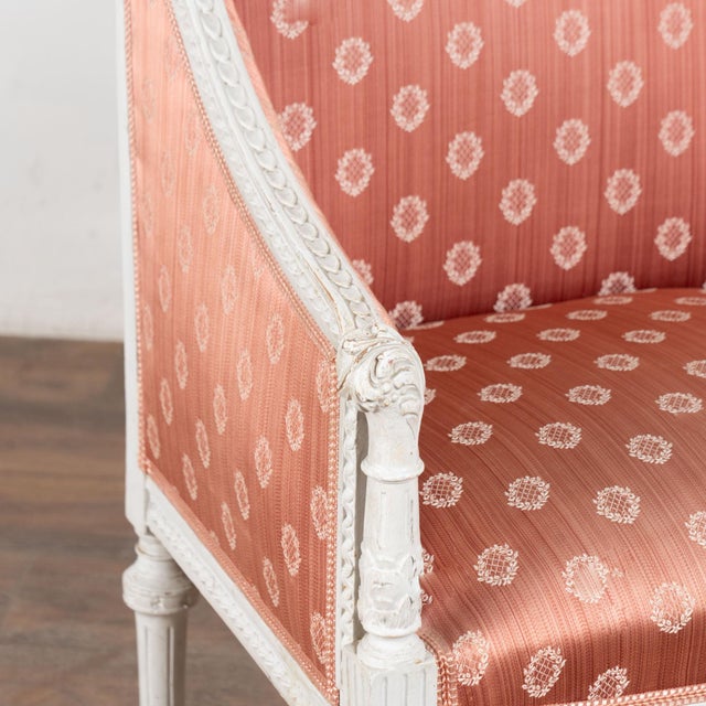Pair of 20th Century Swedish Gray Painted Gustavian Armchairs For Sale - Image 10 of 14