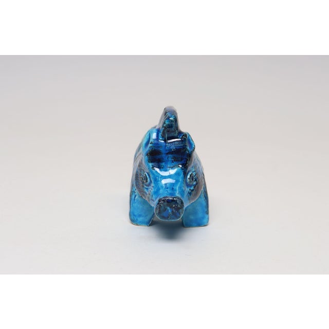 Bitossi Vintage Italian Rimini Blu Ceramic Boar by Aldo Londi for Bitossi For Sale - Image 4 of 13