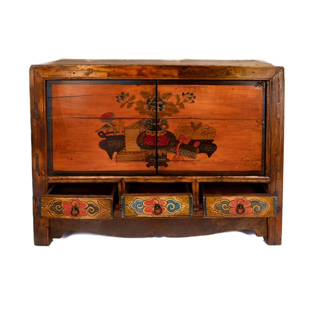 Sino Tibetan Painted Cabinet For Sale In Nashville - Image 6 of 10