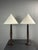 Brown Mid-Century French Turned Wood Table Lamps in the style of Charles Dudouyt, 1970s, Set of 2 For Sale - Image 8 of 11