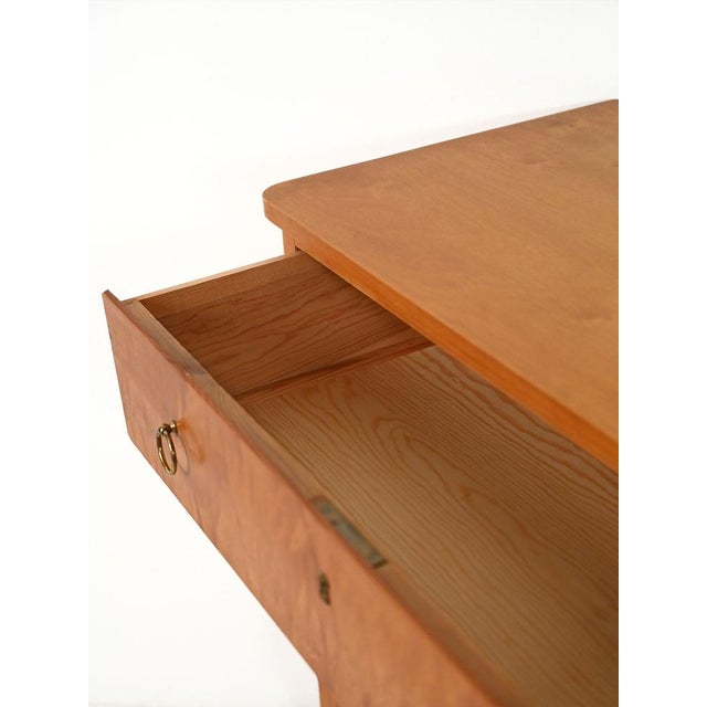 Wood Scandinavian Birch Chest of Drawers with Brass Handles, 1950s For Sale - Image 7 of 11