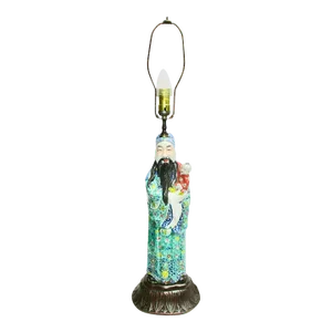 Republic Period Chinese Porcelain Immortal Lamp Circa 1960s