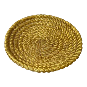 Vintage Gold Ceramic Rope Candle Bowl