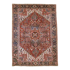 Antique Handmade Heriz Rug 8'7" X 11'9"
