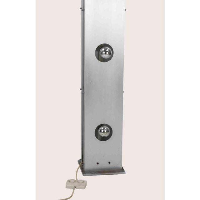 Vintage 4-Light Floor Lamp in Brushed Steel, Italy, 1970s For Sale - Image 8 of 10