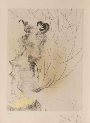 Salvador Dali, Tete de Veau (Calf's Head), Etching, 1960s